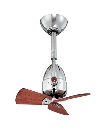 Diane Chrome Ceiling Fan - Wood Blades